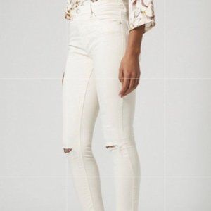 NWT Topshop MOTO Winter White Ripped Leigh 34